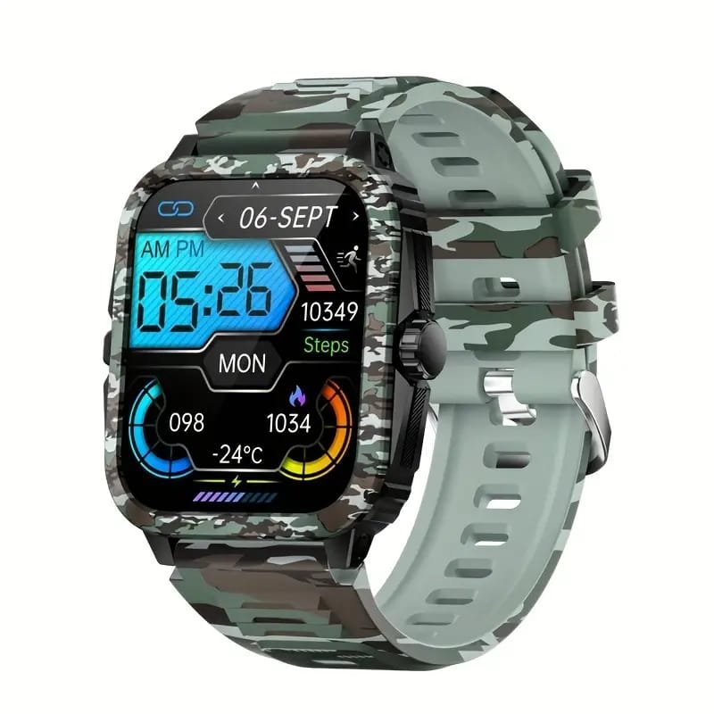 JELLOO Camo Style Smart Watch With Exercise Recording/Voice